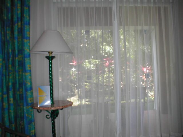 Hotel - room patio drapes view